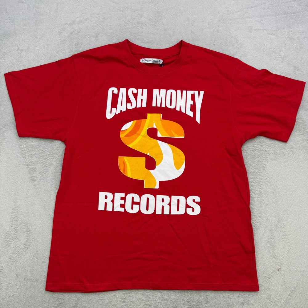 Headgear Classics Cash Money Records Shirt Mens Large Red Graphic Tee Hip Hop L